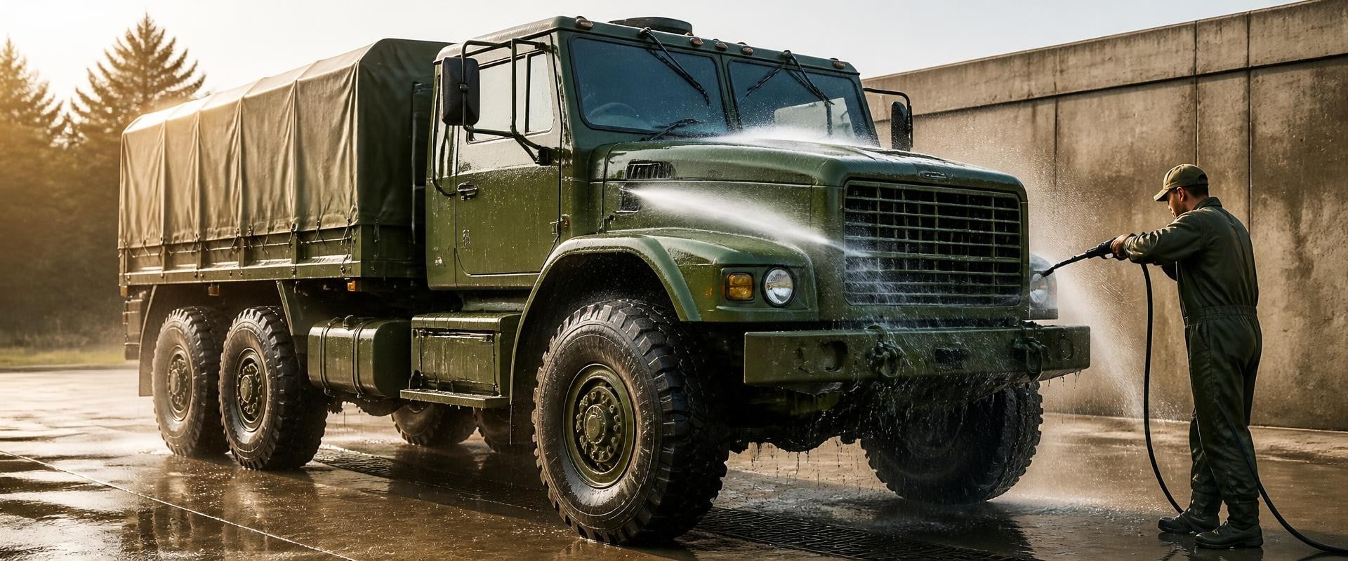 How Regular Washing Can Help Protect Military Trucks From Dirt and Road Grime